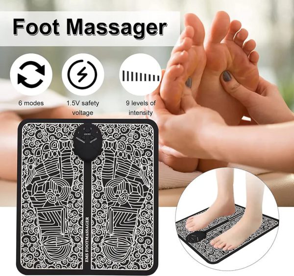 Pack Of 2 Ems Butterfly Portable Neck Massager Rechargeable, And Ms Foot Massager Pad Improve Blood Circulation