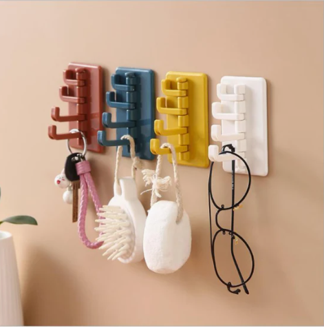 Wall Mounted Hook Towel Clothes Hanger Bag Key Holder Self-adhesive