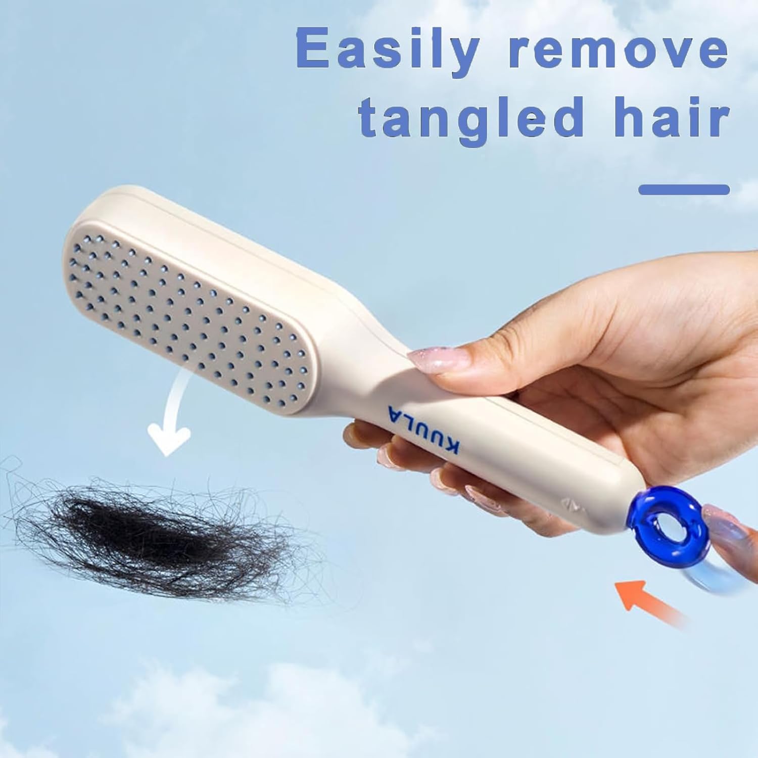 Self Cleaning Hair Brush, One-click Cleaning Telescopic Hair Comb (random Color) ( With Box)