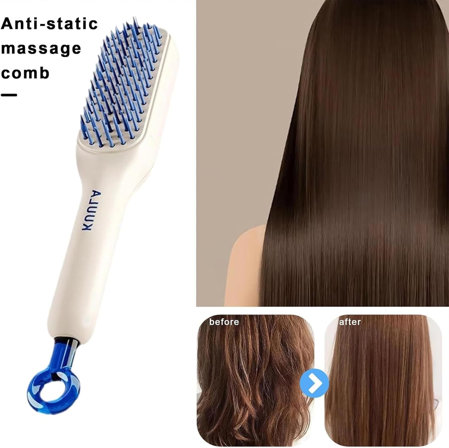 Self Cleaning Hair Brush, One-click Cleaning Telescopic Hair Comb (random Color) ( With Box)