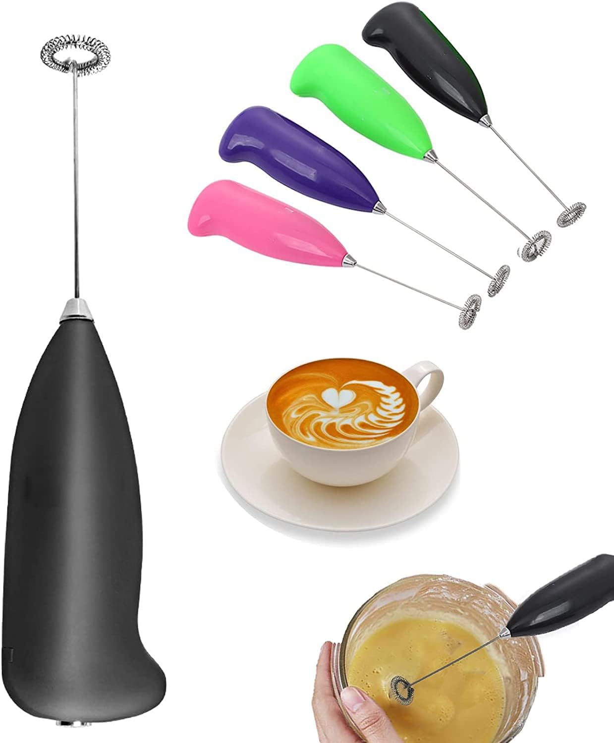 Electric Egg Beater Milk Drink Coffee Whisk Mixer Foamer Mini Handle Stirrer Practical