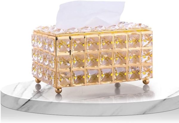 Tissue Holders Rectangular Crystal Tissue Box Cover Decorative Toliet Paper Box