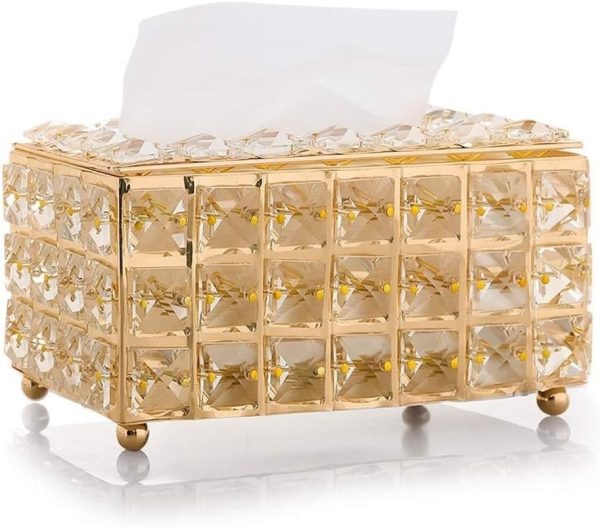 Tissue Holders Rectangular Crystal Tissue Box Cover Decorative Toliet Paper Box