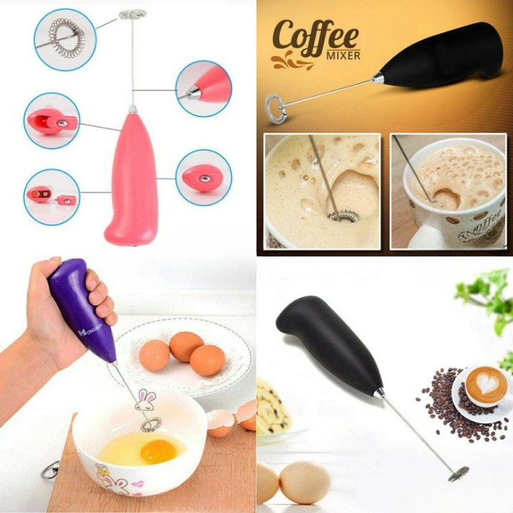 Electric Egg Beater Milk Drink Coffee Whisk Mixer Foamer Mini Handle Stirrer Practical