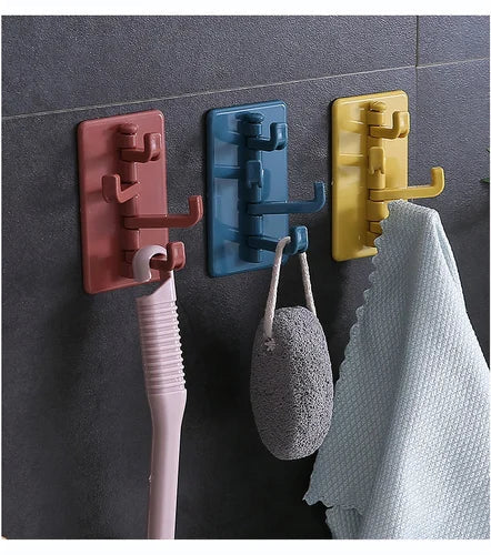 Wall Mounted Hook Towel Clothes Hanger Bag Key Holder Self-adhesive