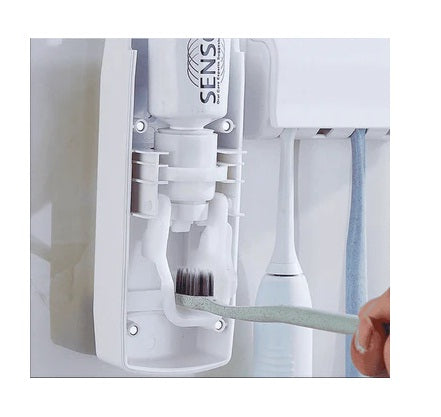 Automatic Toothpaste Dispenser With Toothbrush Holder